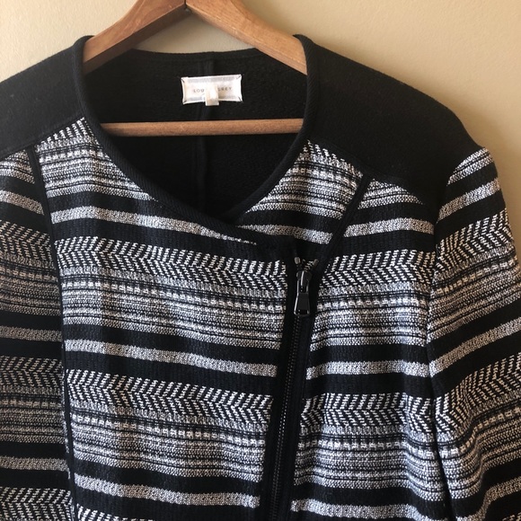 Lou & grey marled striped Moto jacket sweatshirt - Picture 2 of 6